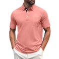 thumbnail image 3 of Men's Short Sleeve T-Shirts Cotton Casual Lightweight Button Down Shirt Beach Vacation Summer Tops Clothes, 3 of 5