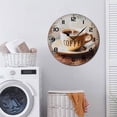 thumbnail image 7 of ZXCXRQFa Cup Of Coffee On The Table Wood Wall Clock Silent Non-Ticking Kitchen Desk Clock Battery Operated Analog Decorative Round Clocks 10 in Garden Home Decor, 7 of 7