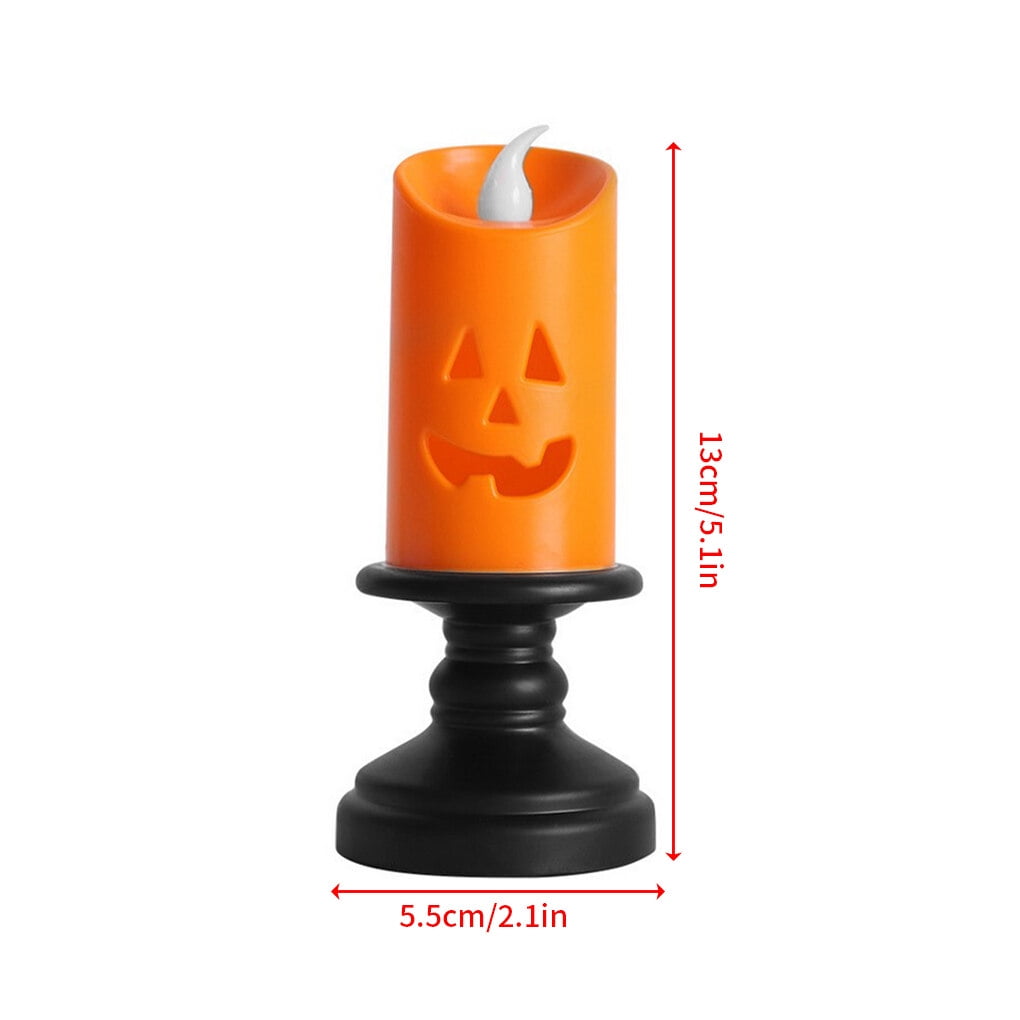 KAMUGO 12PCS Halloween Pumpkin Candle Light, Halloween Orange Flameless Candle Lights LED Lamps for Halloween Decoration