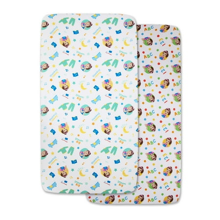 NoJo Ms. Rachel Toddler 2-Piece Unisex Fitted Bed Sheet Set