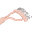 thumbnail image 3 of YAHHU Eyelash Comb Arc Stainless Steel Teeth Eyelash Separator Mascara Applicator Tool with Protective Comb Cover, Pink Straight Handle, 5.4 inches / 13.7 cm length for Flawless Eye Makeup[cite: 1], 3 of 9