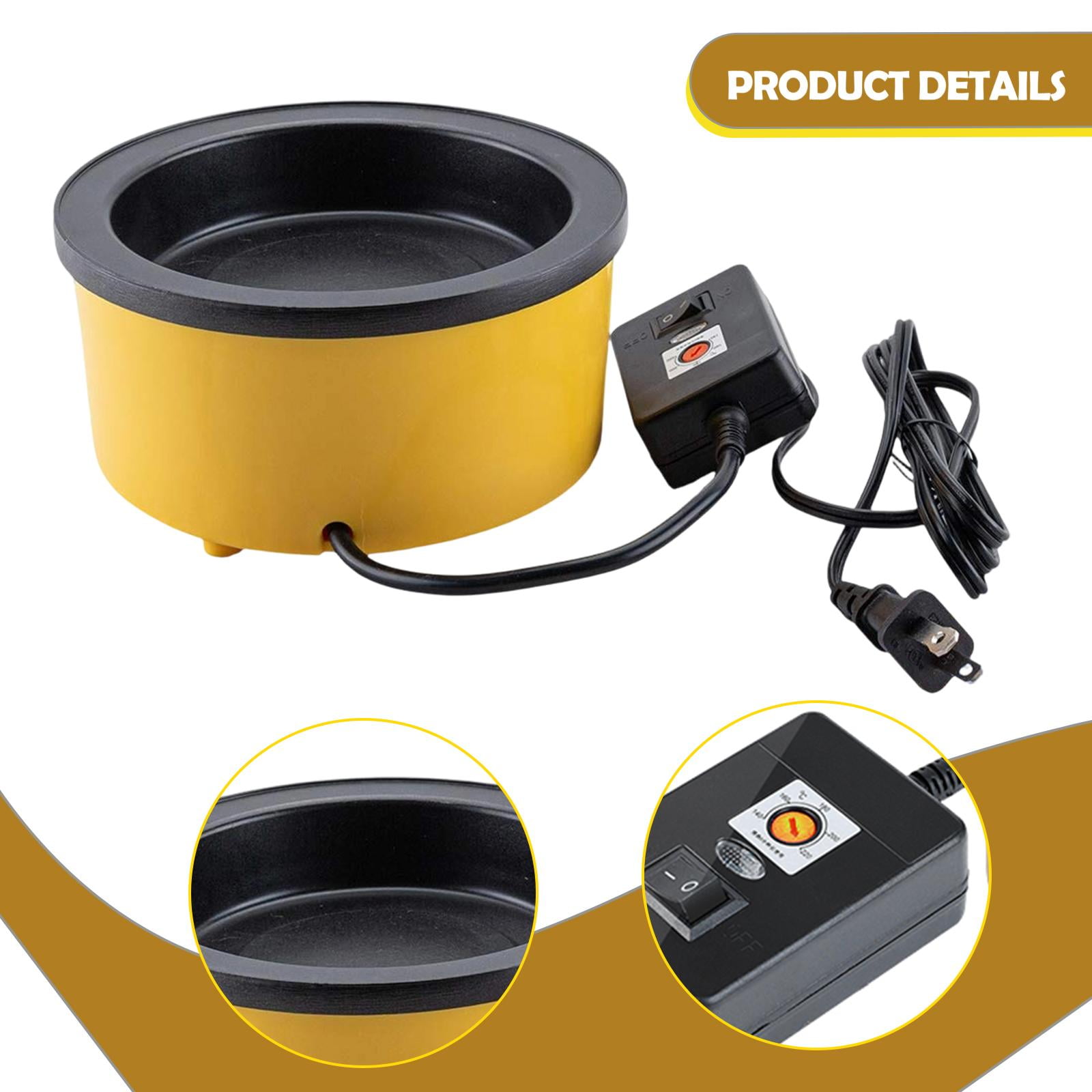 FVDPWYE Electric Hot Glue Melting Pot with Adjustable Temp 140-220 degreeC for DIY Jewelry