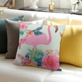 thumbnail image 3 of Orinice Watercolor Tropical Flamingos Throw Pillow Cover  ecorative Square Pillowcase Throw Cushion Case for Bedroom, Living Room, Sofa, Couch and Bed,   12x12in, 3 of 5