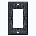 thumbnail image 5 of Metal Light Switch Plate Cover Black Floral Bandana Paisley Tile Pattern TIL060, 5 of 13
