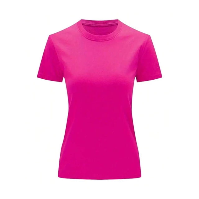 Playera Slim Fit Unisex Cuello Redondo Manga Corta Strech Color Fucsia Talla Grande Marca Emil SaEs