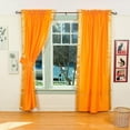 thumbnail image 3 of Rod Pocket Sheer Sari Curtains 43" W x 36" L matching tiebacks- Handcrafted Pumpkin Indian Drapes Unlined for light & airy ambience Perfect for Living/Bedroom/Dining Room Sold in Pairs, 3 of 5