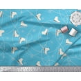 thumbnail image 2 of Soimoi Blue Rayon Fabric Snow Flake & Ice Skates Travel Print Fabric by the Yard 42 Inch Wide, 2 of 3