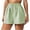 Green, variant on Women's High Waisted Shorts Stripe Print Casual Summer Sports Style Elastic Waist Comfortable Athletic Shorts with Pocket Size S-XL