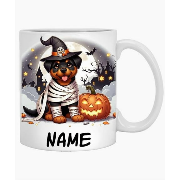 1 Rottweiler Dog Halloween Mug Pumpkin Rottweiler Mug Halloween 11oz Mug for Rottweiler Lovers Autumn Rottweiler Pumpkin Mug Fall Mug Gift for Her Gift for Dog Lover Th 194949.266 228580