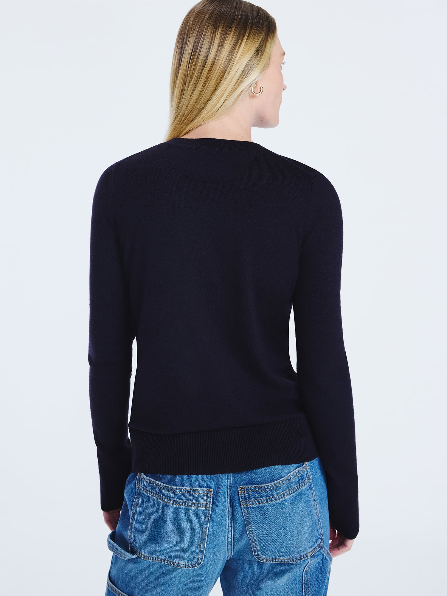 Free Assembly Women's and Women's Plus Cozy Yarn Crewneck Sweater with Long Sleeves, Lightweight, Sizes XS-4X