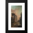 thumbnail image 2 of Hubert Robert 14x24 Black Modern Framed Museum Art Print Titled - Architectural Capriccio with Ruins of the Temple of Saturn and the Colosseum in the Background, 2 of 5