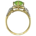 thumbnail image 2 of 14k Yellow Gold Natural Peridot Ring Diamond Halo Oval 10x8mm, 1/2 inch wide, size 7.5, 2 of 4