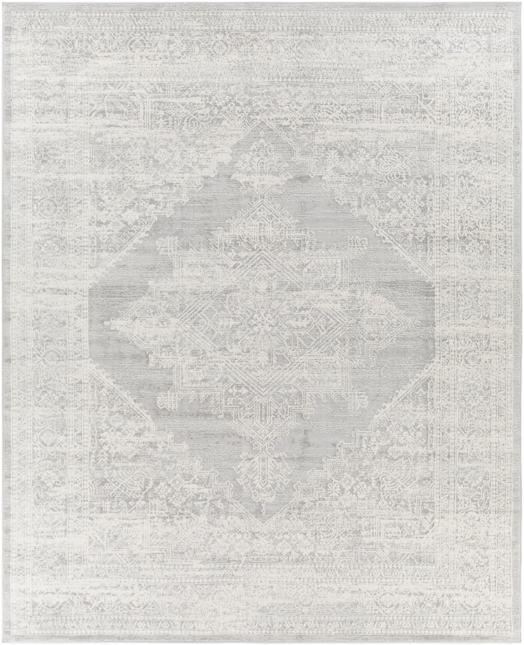 Livabliss Roma Vintage Medallion Area Rug,6'7" x 9',Grey