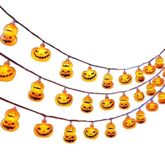 String Lights, Halloween, 59.1 Inch 10 Led Battery Operated Waterproof Decorative Lights, Flexible Copper Wire Indoor Outdoor Use, Halloween Decorations, Room Decor Warm Glow