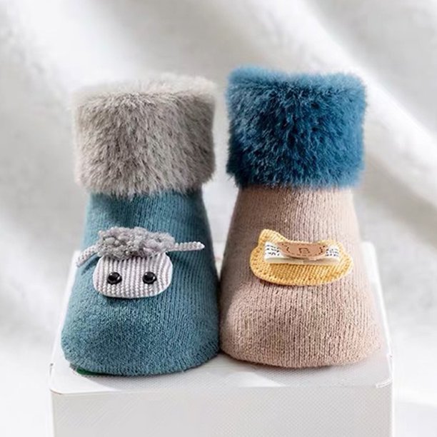 0-12M Calcetines tobilleros Algodón Dibujos animados Calcetines de invierno Niño Niña Niños Regalos (C) Likrtyny Para estrenar
