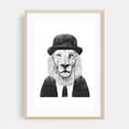 thumbnail image 2 of Sir Lion - Illustration Animal Surrealism Black and White Humor Wildlife Portrait Unframed Wall Art Print 4 x 6 inches, 2 of 60