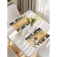 thumbnail image 5 of Yellow Flower Placemats Set of 6, Japanese Style Floral Leaf Textured Placemats for Dining Table, Place Mats for Kitchen Tabletop, Waterproof Wipeable Dining Table Mats Set, 5 of 9
