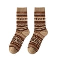 thumbnail image 2 of FAIOROI Socks for Women Vintage Fair Isle Crew Sock Warm Thick Winter Soft Cozy Printed, 2 of 6