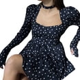 thumbnail image 3 of Women'S Floral Print Square Neck Flowy Ruffle Mini Dress, 3 of 9