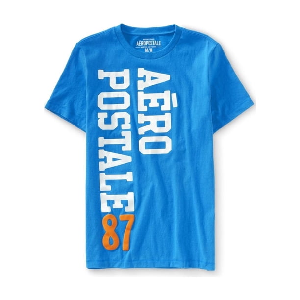 Aeropostale - Camiseta gráfica para hombre Aero 87, azul, extragrande Aeropostale Camiseta gráfica