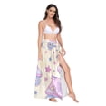 thumbnail image 2 of FORMRS Womens Long Sarong Beach Wrap Semi-Sheer Bikini Skirt Bathing Swimsuit Cover Up, Roller Disco, 2 of 7