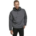 thumbnail image 3 of BRANDIT INDIVIDUAL WEAR Adult Male Fleece-Lined Quarter Zip Windbreaker Pullover, Anthracite, Size: M, 3 of 6