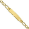 thumbnail image 4 of 10K Yellow Gold Semi-solid Figaro Link ID Bracelet, 4 of 6