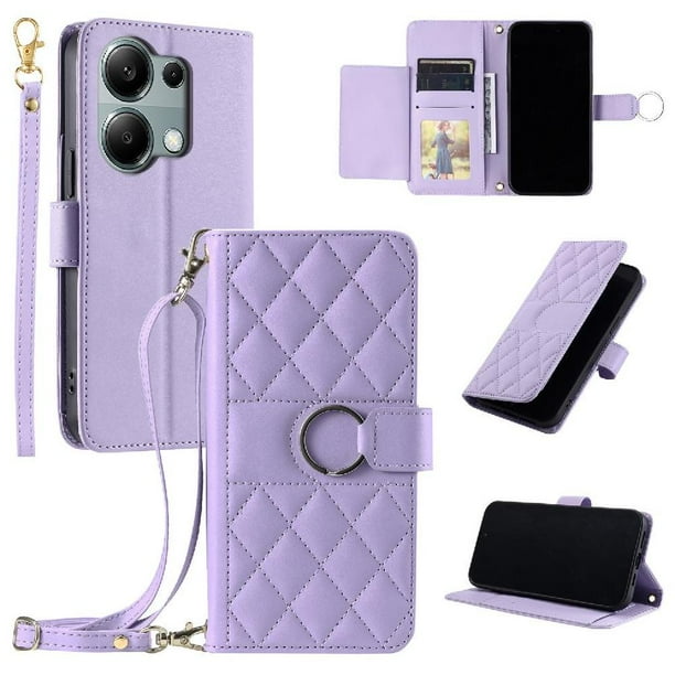 Funda tipo billetera GANGXUN para Xiaomi Redmi Note 13 Pro 4G – Tapa abatible con correa para mujer