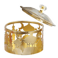 thumbnail image 2 of HOT! Ramadan Trays with Lid - Metal Gold Eid Mubarak Tray Plate Candy Dish Food Storage Container Cookie Trinket Box, 2 of 4