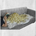 thumbnail image 6 of Mandala Soft Flannel Fleece Blanket, Vibrant Oriental Motif in Modern Design Geometric Eastern Moroccan Royal, Cozy Plush for Indoor and Outdoor Use, 50" x 70", Pale Yellow and White, by Ambesonne, 6 of 6