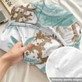thumbnail image 4 of Cal.King Size Fitted Sheet Set - Green Coastal Seashells 3 Piece Bedding Sets 16" Deep Pocket Fitted Sheet with 2 Pillowcases, Nautical Brown Coral Starfish Brushed Microfiber Hotel Luxury Bed Sheets, 4 of 9