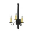thumbnail image 2 of Meyda 130025 15 in. Primitive 3 Light Wall Sconce, Costello Black, 2 of 2