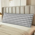 thumbnail image 2 of Balery Gray Checkboard Funda Protectora para Almohada Corporal de Algodón Hipoalergénico con Cierre(55 x 21 pulgadas), Almohadas No Incluidas, 2 of 7