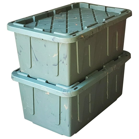 HOMZ Durabilt 27 Gallon Heavy-Duty Storage Tote with Lid (2 Pack)