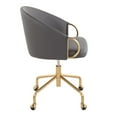 thumbnail image 4 of LumiSource Gold Metal, Grey PU Claire Task Chair, 4 of 6