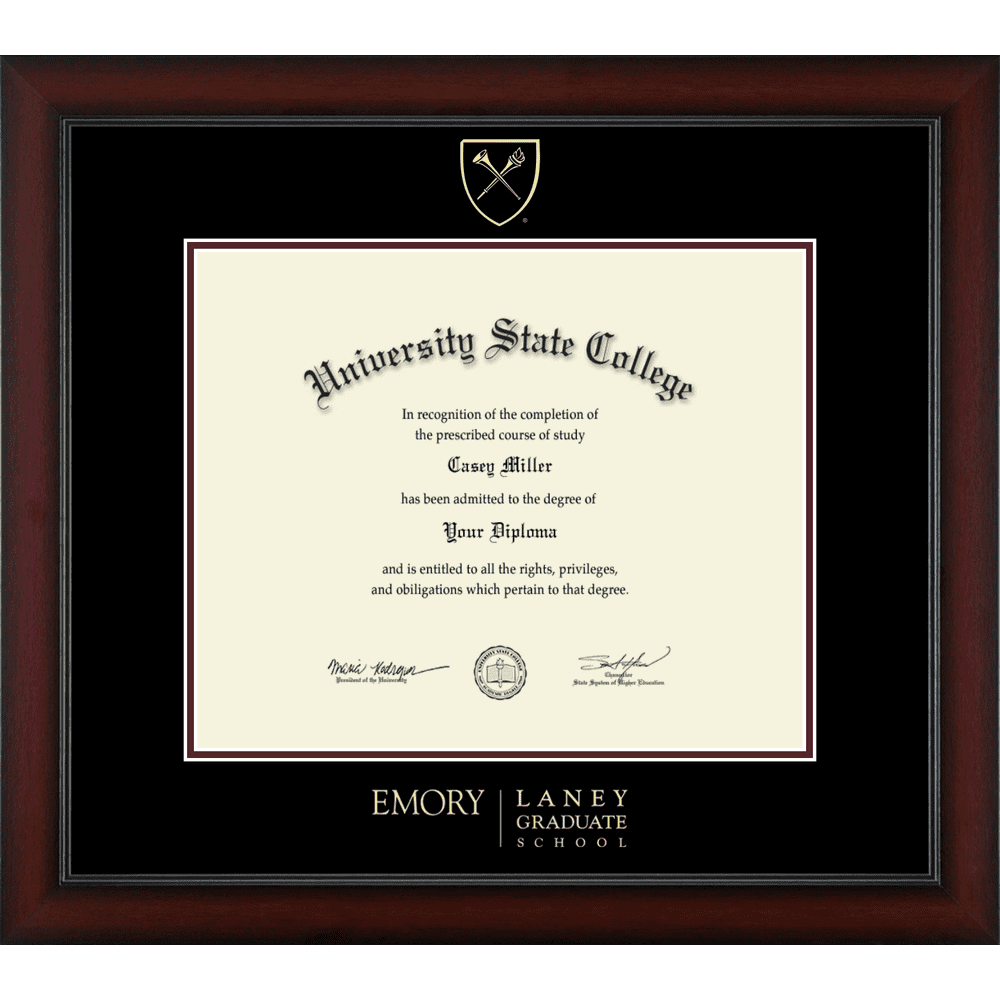 Emory University Laney Graduate School Gold Embossed Diploma Frame
