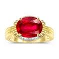 thumbnail image 6 of RYLOS Rings for Women 14K Gold Plated Silver Ring 12X10MM Gemstone &  Diamonds Great Ring for Middle or Pointer Finger July Ruby Jewelry Size 12, 6 of 7