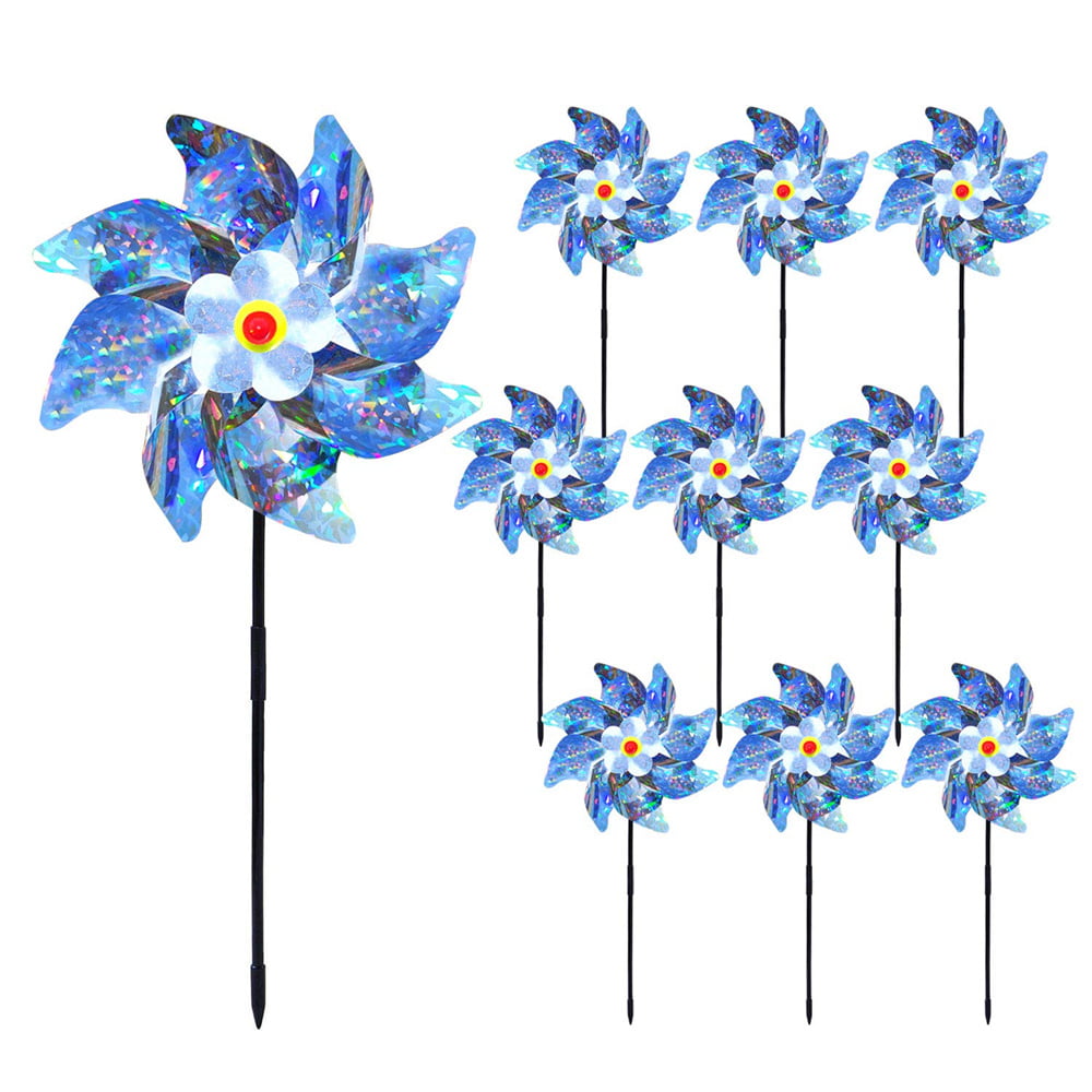 Holographic 15cm Decorative Garden Windmill Spinner Assorted Colours 