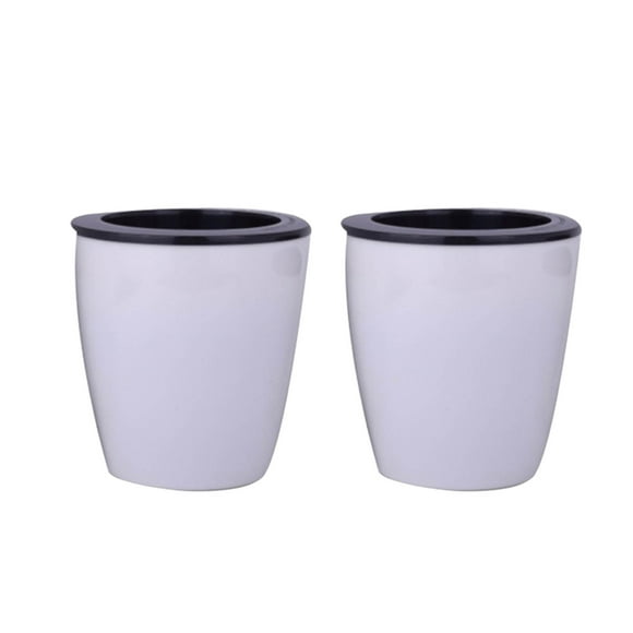 JENIKR Self Watering Flower Pot Absorbent Flower Pot Pot Self Watering Flower Pot Container for All Indoor Flowers Flower Pots White