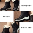 thumbnail image 4 of Botas de nieve cálidas con forro de piel sintética para mujer, zapatos con cordones antideslizantes de invierno, botines, 4 of 5