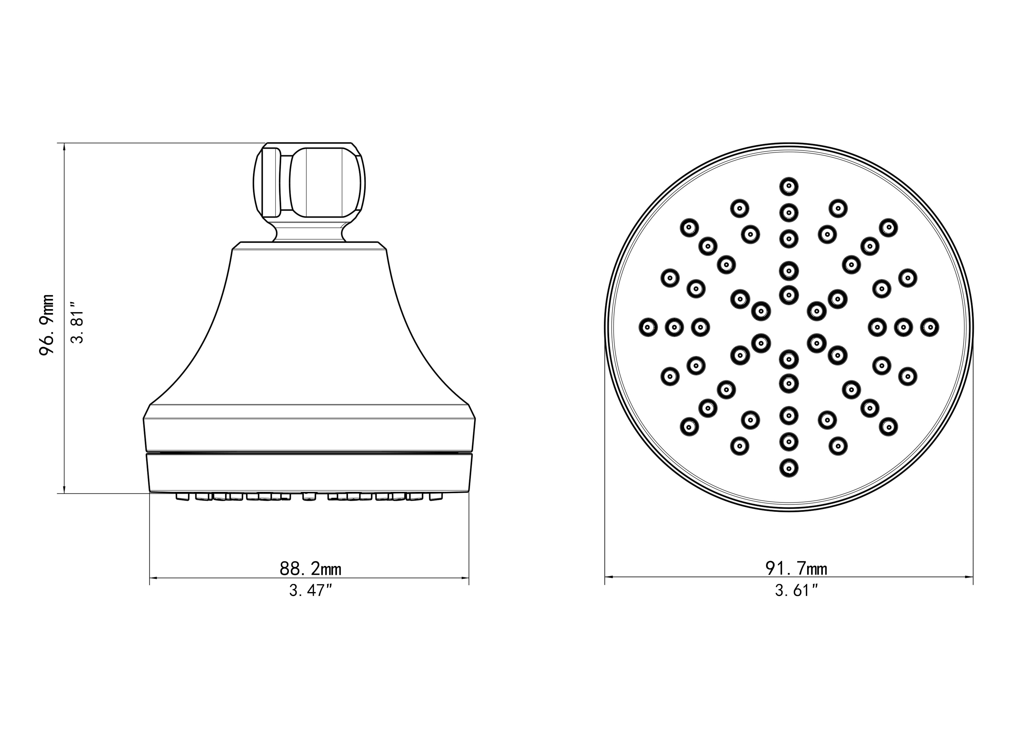 Mainstays Single Setting Shower Head in Chrome with Rub-clean Nozzles