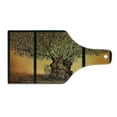 thumbnail image 2 of Tree of Life Cutting Board, Triptych of Old Mature Olive Tree Mediterranean Greece Style Nature Graphic, Tempered Glass Cutting and Serving Board, Wine Bottle Shape, Multicolor, by Ambesonne, 2 of 5