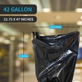 thumbnail image 2 of Heavy Duty Contractor Bags, 42 Gallon, 32.75" X 47" - 3 MIL Thick Large Black Industrial Garbage Trashbags (No Ears) for Construction and Commercial use (No Ties), 2 of 6