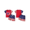 thumbnail image 2 of BemeyourBBs Toddler Baby Boys Girls 4th of July Outfit Patriotic Independence Day Baby Summer Clothes Short Sleeve American Bro Letter Sunglasses Print T Shirt Tops Stars Stripe Shorts Set, 2 of 9