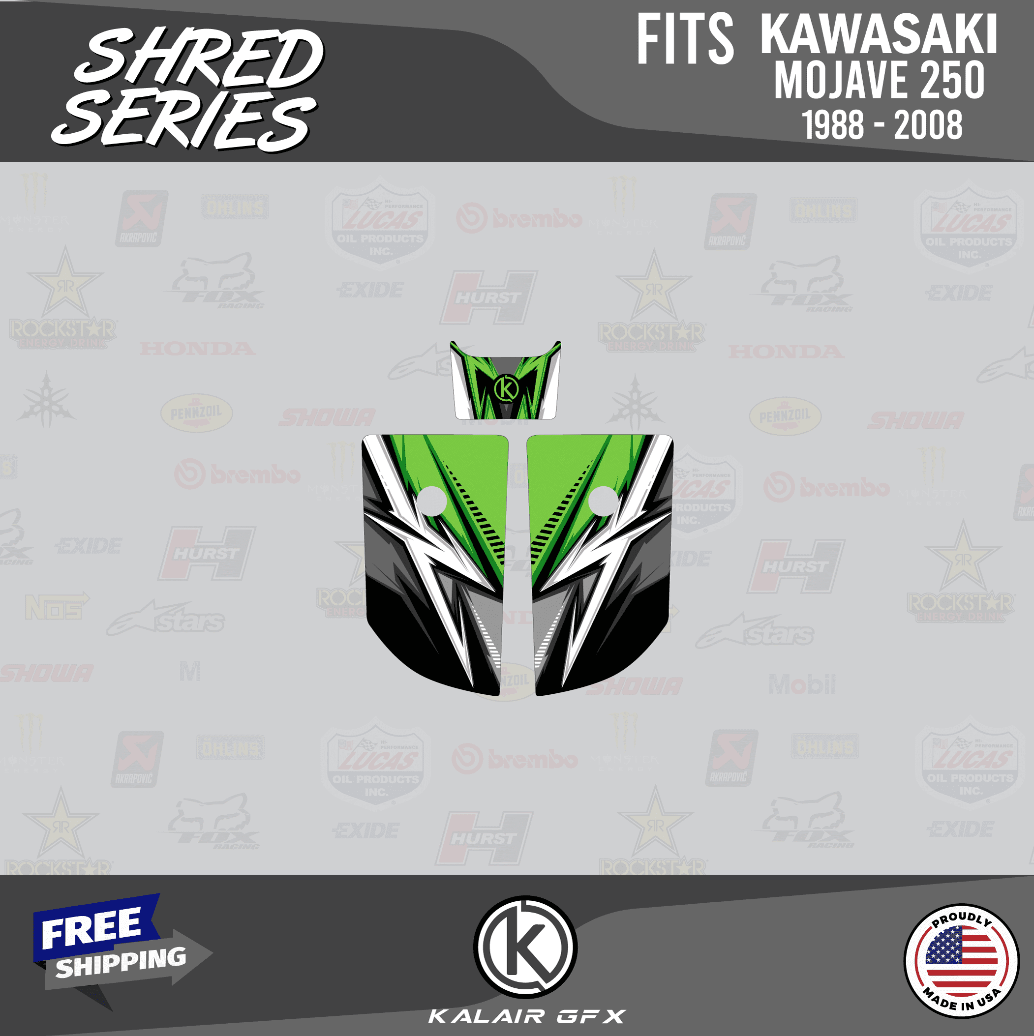 Kalair GFX Graphics Kit for Kawasaki ATV Mojave 250 Shred Series