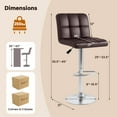 thumbnail image 3 of Costway Modern Swivel Bar Stools Set of 4 with Heavy-duty Metal Base & Footrest Back Brown, 3 of 8