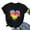 Black, variant on Short Sleeve Summer Women Blouses Crew Neck Cute Heart Print Blouse Romantic Dating Plus Size T-Shirt XXL