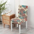 thumbnail image 4 of Chic Paisley Bohemian Dining Chair Covers 4 Pack with Vintage Floral Ethnic Retro Colorful Pattern Washable Polyester Stretch Slipcovers Removable Protector for Classic Home, 4 of 7