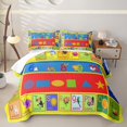 thumbnail image 2 of Erosebridal Educational Alphabet Print Quilt King,Colorful Cute Animal King Coverlet Set For Boys,3 Pieces, 2 of 7