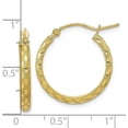 thumbnail image 4 of 14K Yellow Gold Polished and Satin Diamond-cut Hoop Earrings - 20.44mm, 4 of 6